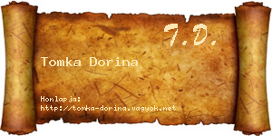 Tomka Dorina névjegykártya
